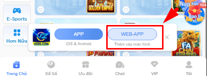 Hướng dẫn tải app VZ99 nâng cấp trải nghiệm 7 Hướng dẫn thêm web app VZ99 vào màn hình chính